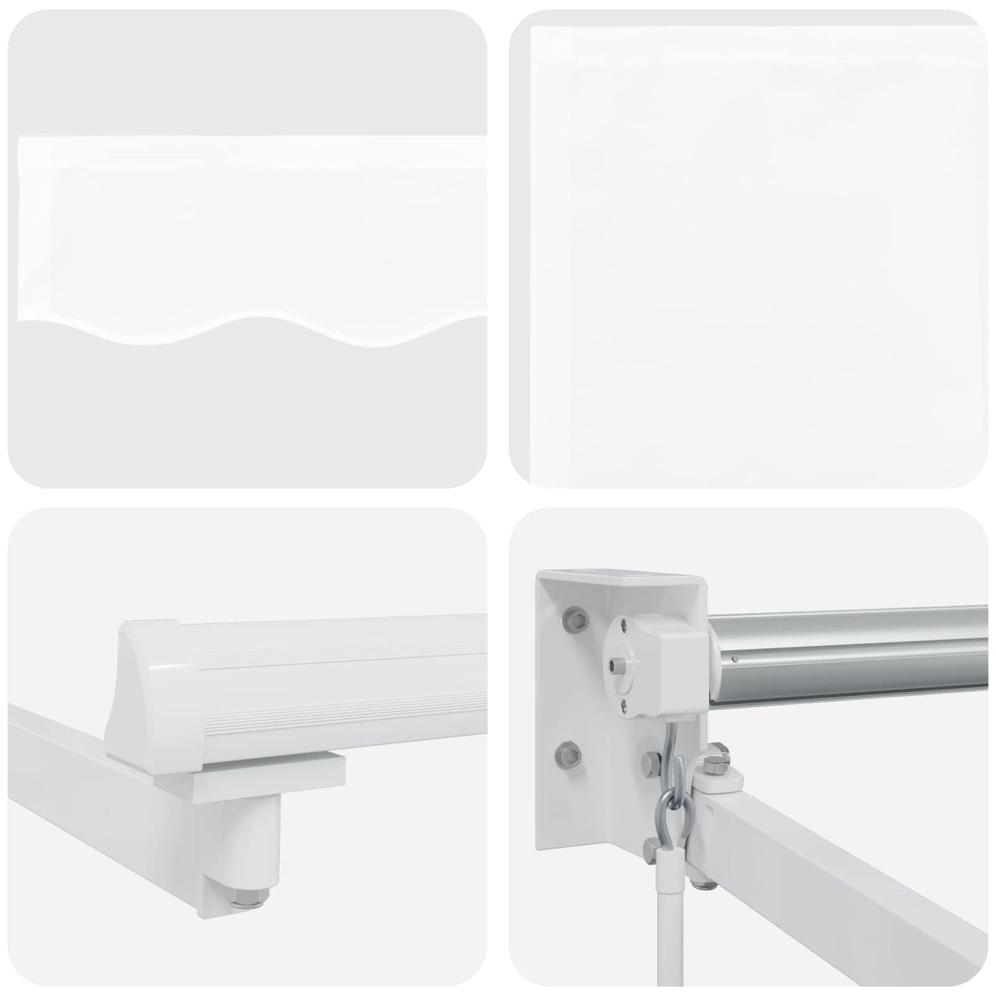Retractable Awning White 3.5 x 2 m 100% Polyester and Aluminium