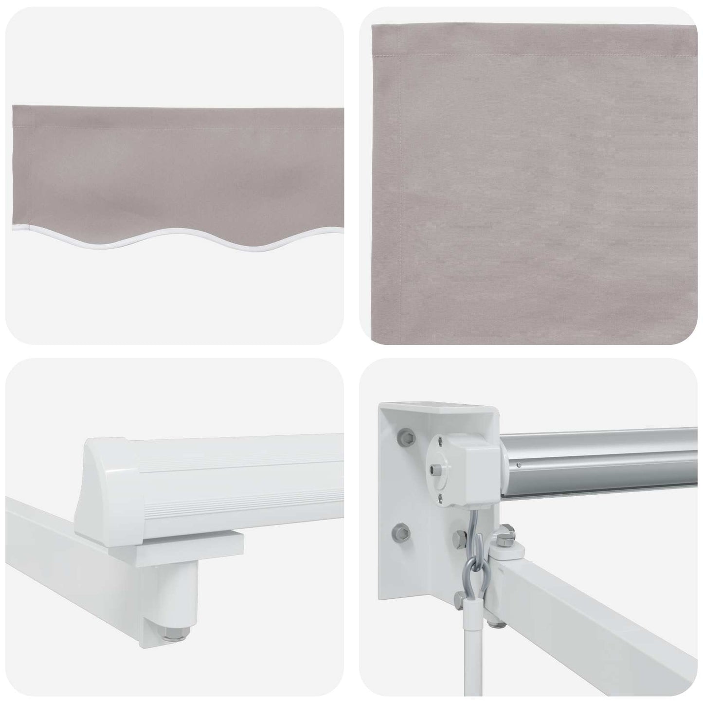 Retractable Awning Light Grey 3.5 x 2 m