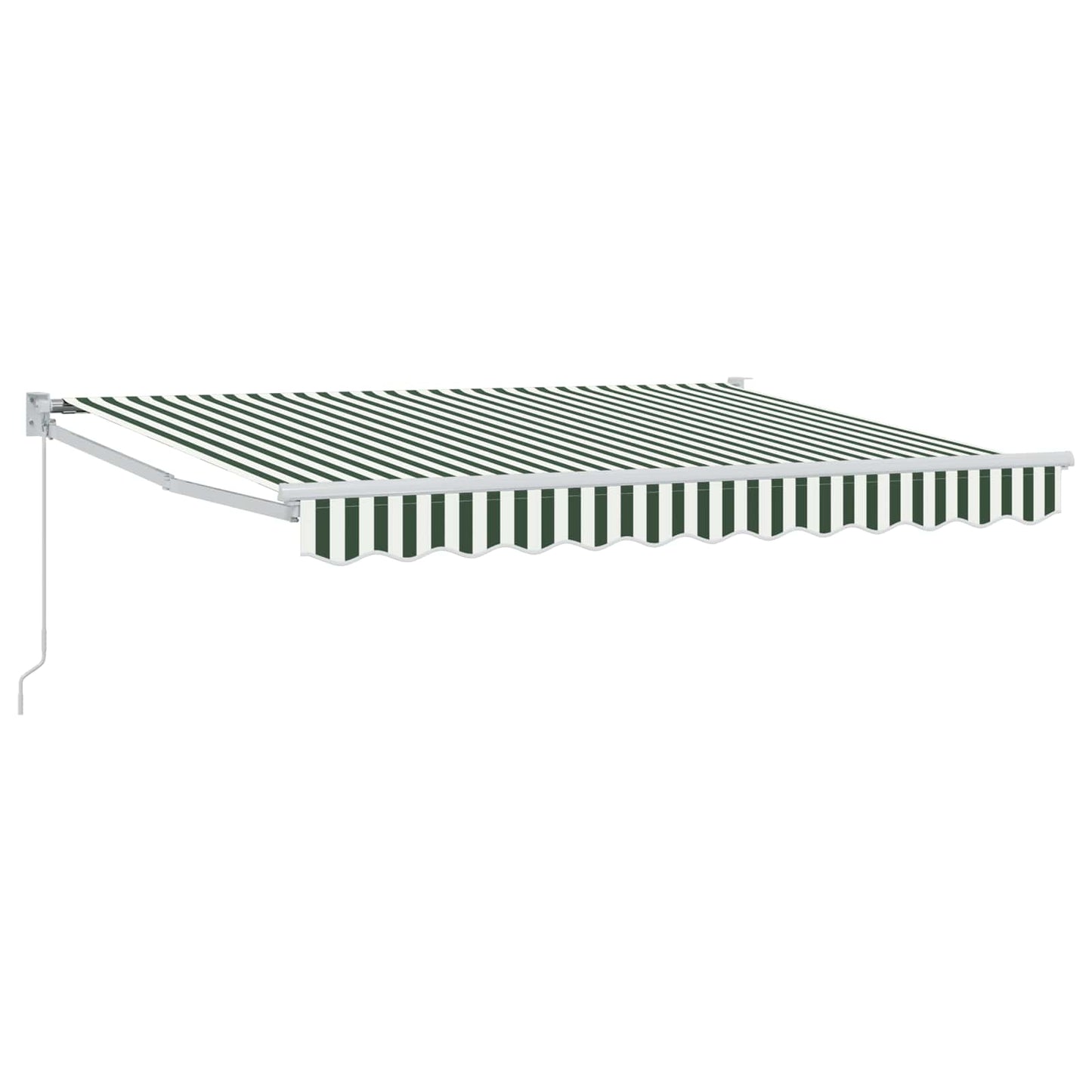Retractable Awning Green and White 3.5 x 2 m