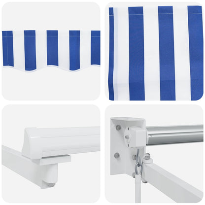 Retractable Awning Blue and White 4 x 2 m