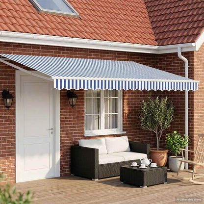 Retractable Awning Blue and White 4 x 2 m