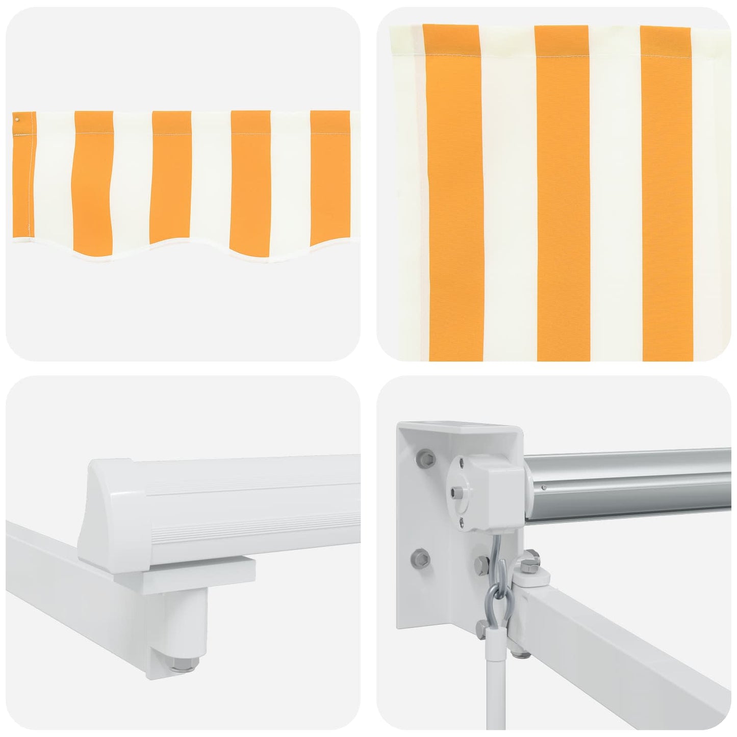 Retractable Awning Yellow and white 4 x 2 m