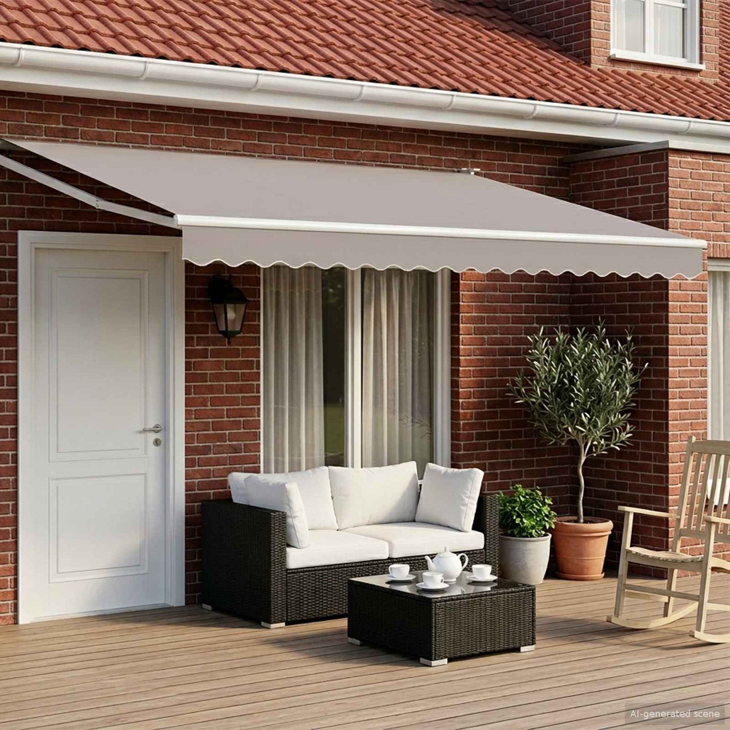 Retractable Awning Light Grey 4 x 2 m