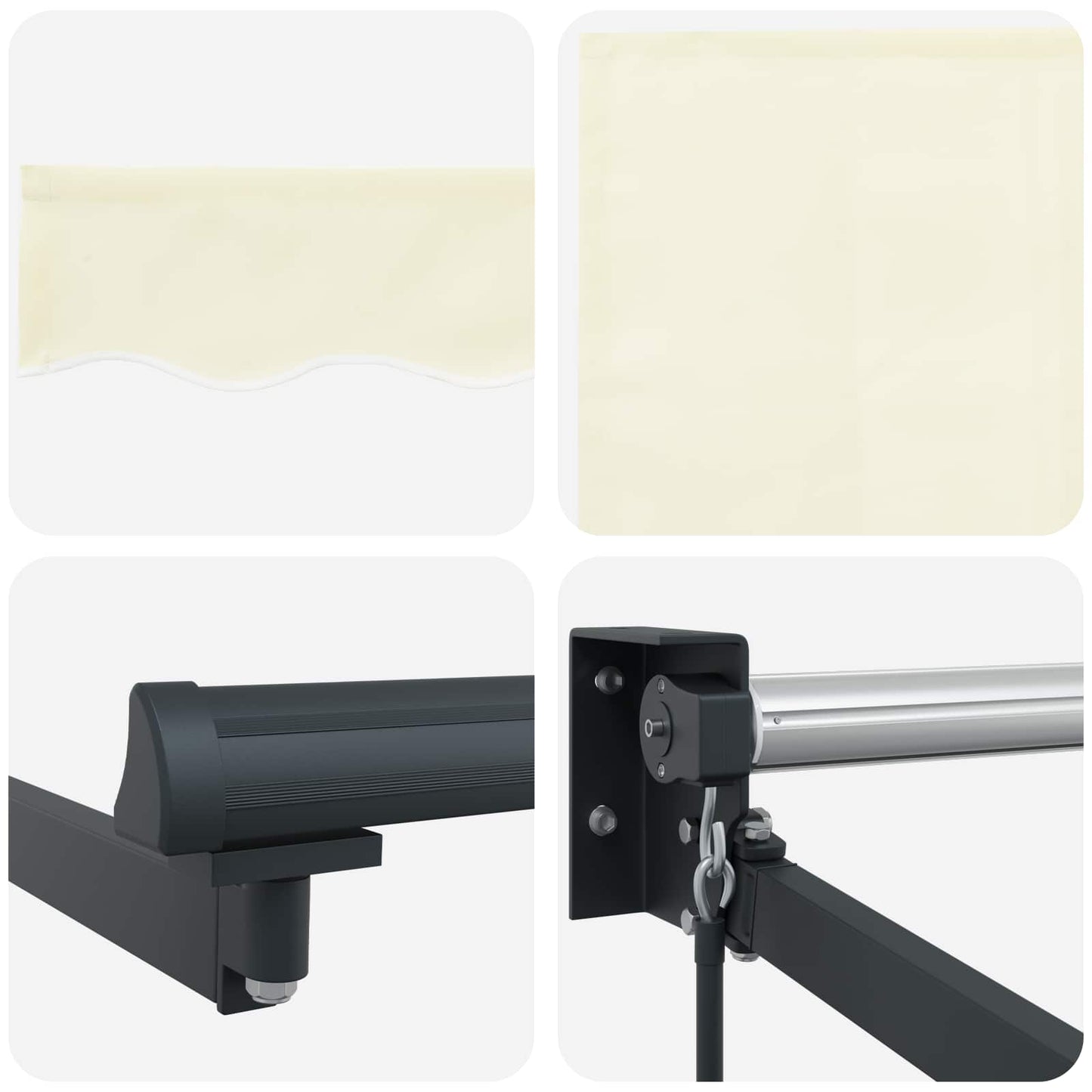Retractable Awning Cream 2.5 x 2 m 100% Polyester and Aluminium
