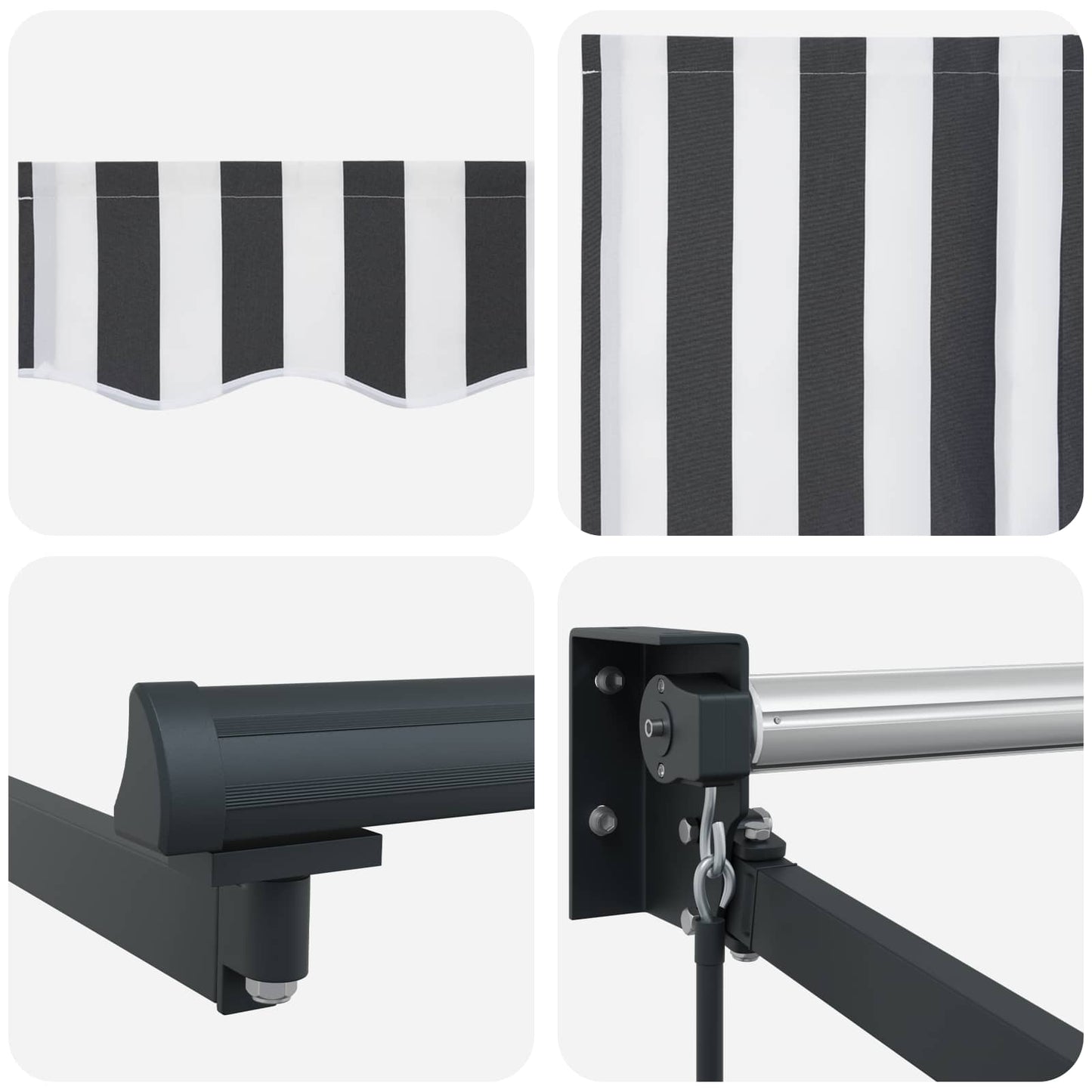 Retractable Awning Anthracite and White 2.5 x 2 m