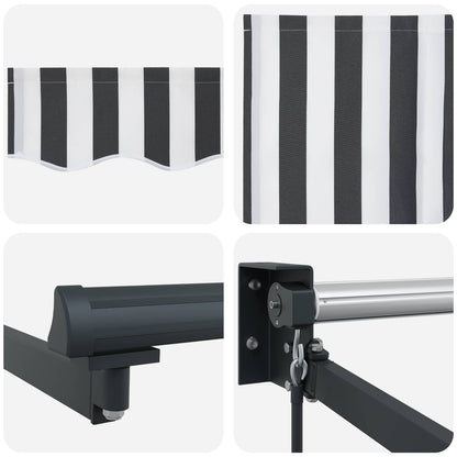 Retractable Awning Anthracite and White 2.5 x 2 m