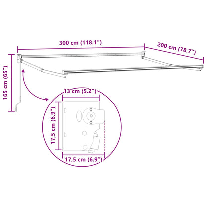 Retractable Awning Blue and White 3 x 2 m