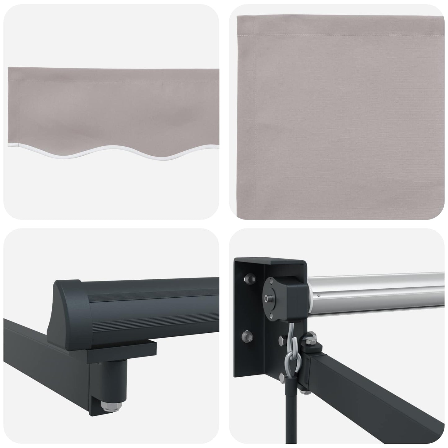 Retractable Awning Light Grey 3 x 2 m