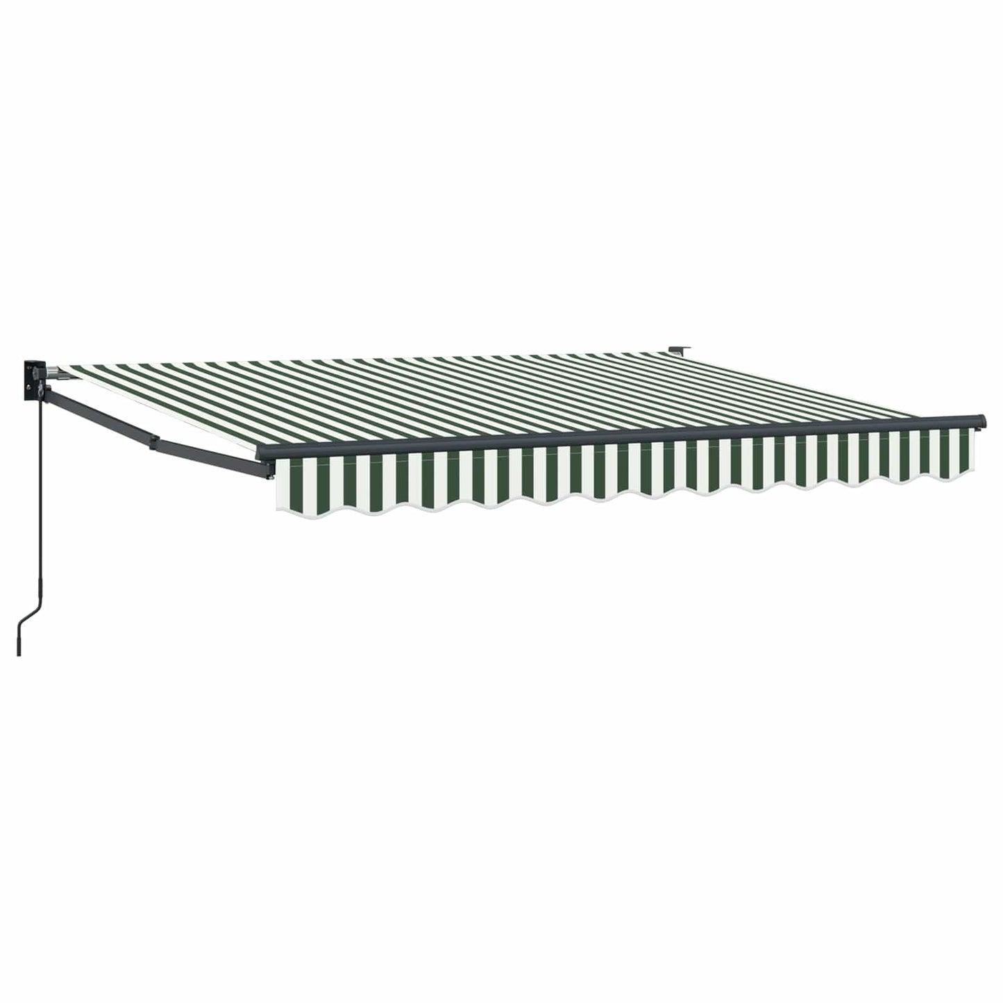 Retractable Awning Green and White 3 x 2 m
