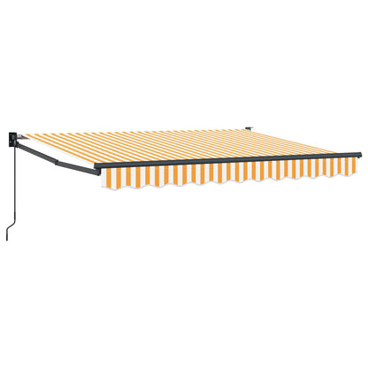 Retractable Awning Yellow and white 3.5 x 2 m