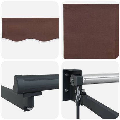 Retractable Awning Brown 3.5 x 2 m 100% Polyester and Aluminium