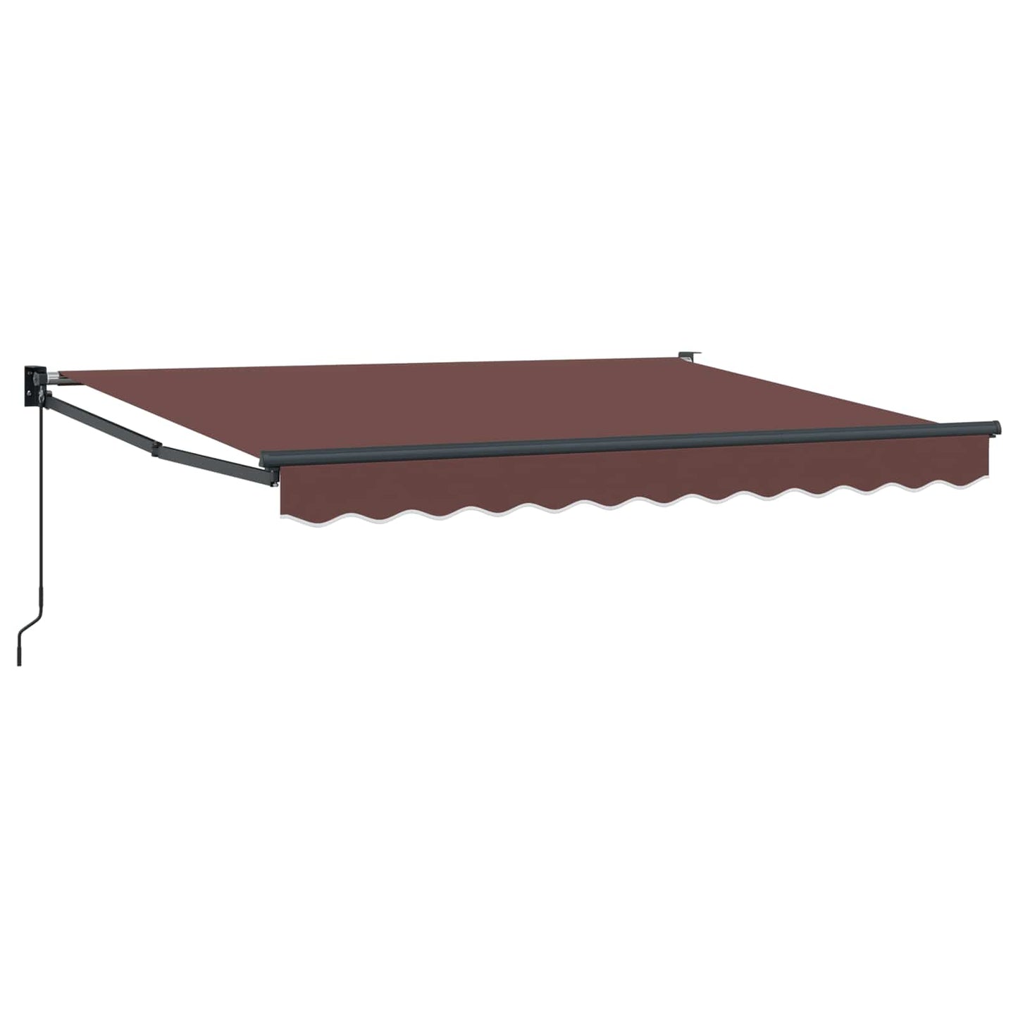 Retractable Awning Brown 3.5 x 2 m 100% Polyester and Aluminium