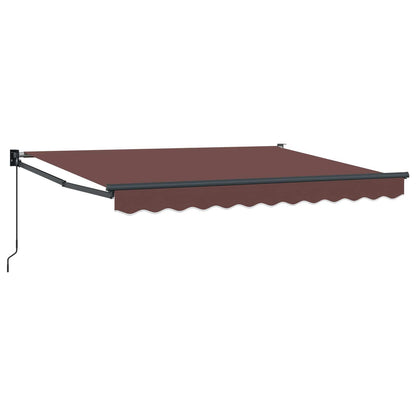 Retractable Awning Brown 3.5 x 2 m 100% Polyester and Aluminium