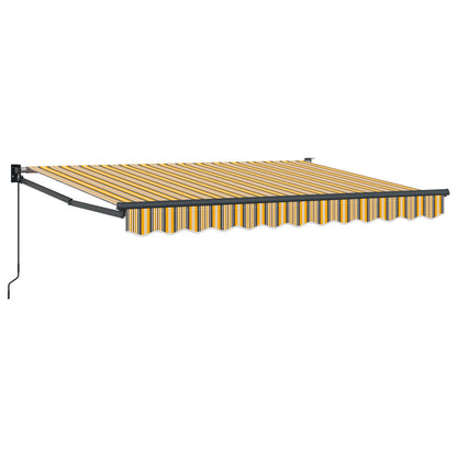 Retractable Awning Yellow, Grey and White 3.5 x 2 m