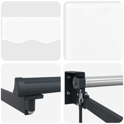 Retractable Awning White 3.5 x 2 m 100% Polyester and Aluminium