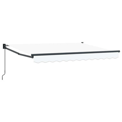 Retractable Awning White 3.5 x 2 m 100% Polyester and Aluminium