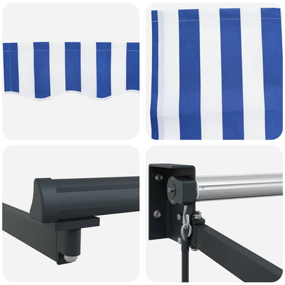 Retractable Awning Blue and White 4 x 2 m