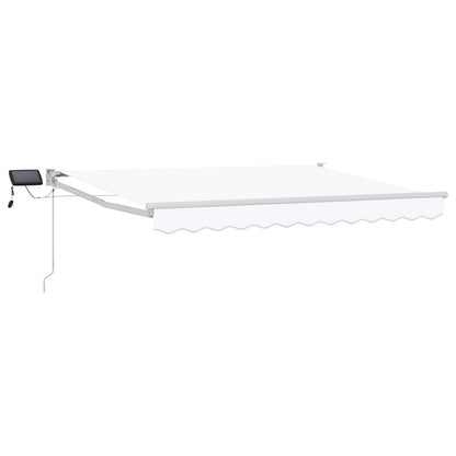 Manual Retractable Awning with LEDs White 2.5 x 2 m