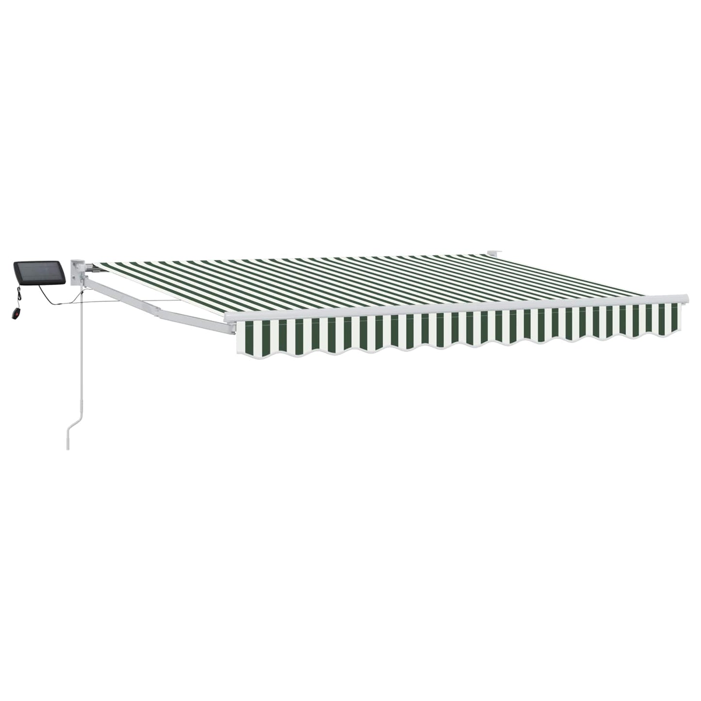 Manual Retractable Awning with LEDs Green and White 2.5 x 2 m