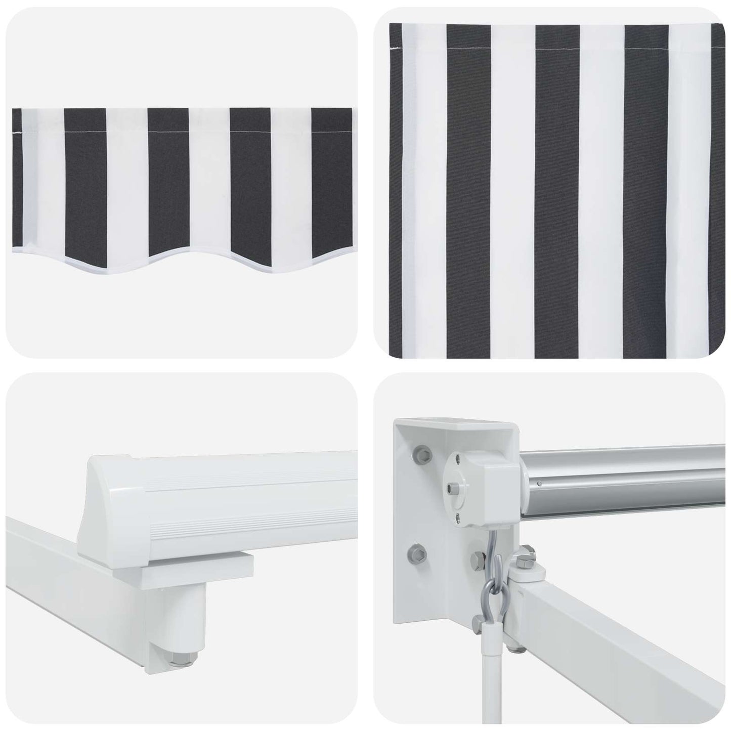 Manual Retractable Awning with LEDs 3 x 2 m