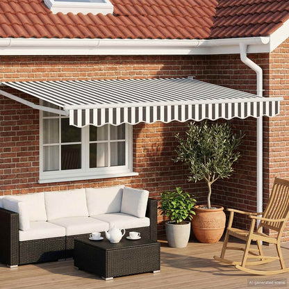 Manual Retractable Awning with LEDs 3 x 2 m