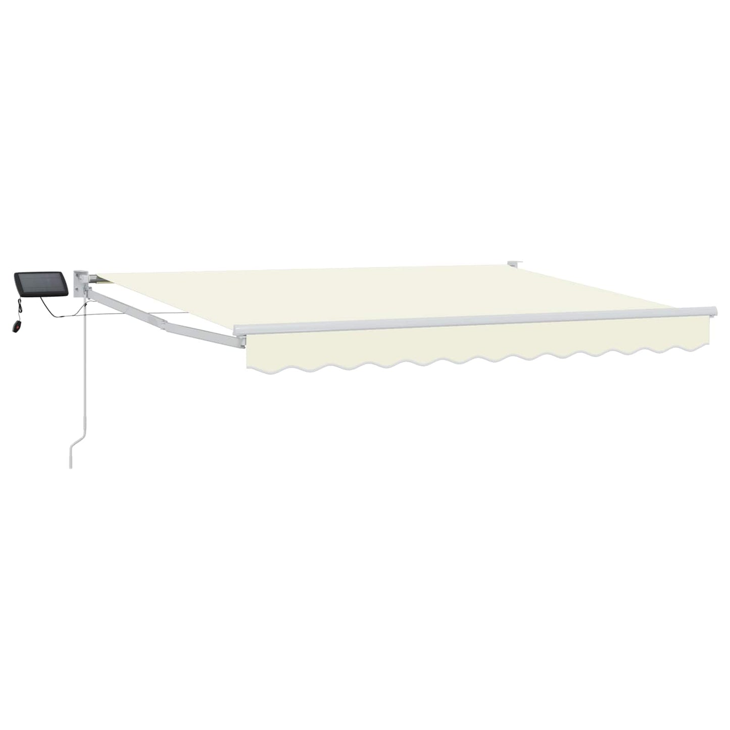 Manual Retractable Awning with LEDs Cream and White 3.5 x 2 m