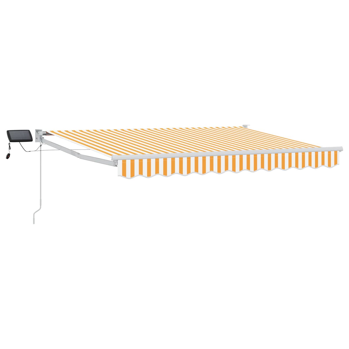Manual Retractable Awning with LEDs Yellow and White 3.5 x 2 m