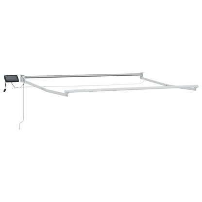Manual Retractable Awning with LEDs Yellow and White 3.5 x 2 m