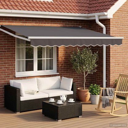 Manual Retractable Awning with LEDs 3.5 x 2 m