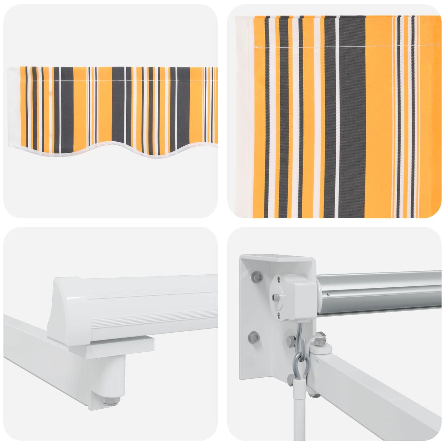 Manual Retractable Awning with LEDs 3.5 x 2 m