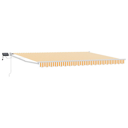 Manual Retractable Awning with LEDs Yellow and White 4 x 2 m