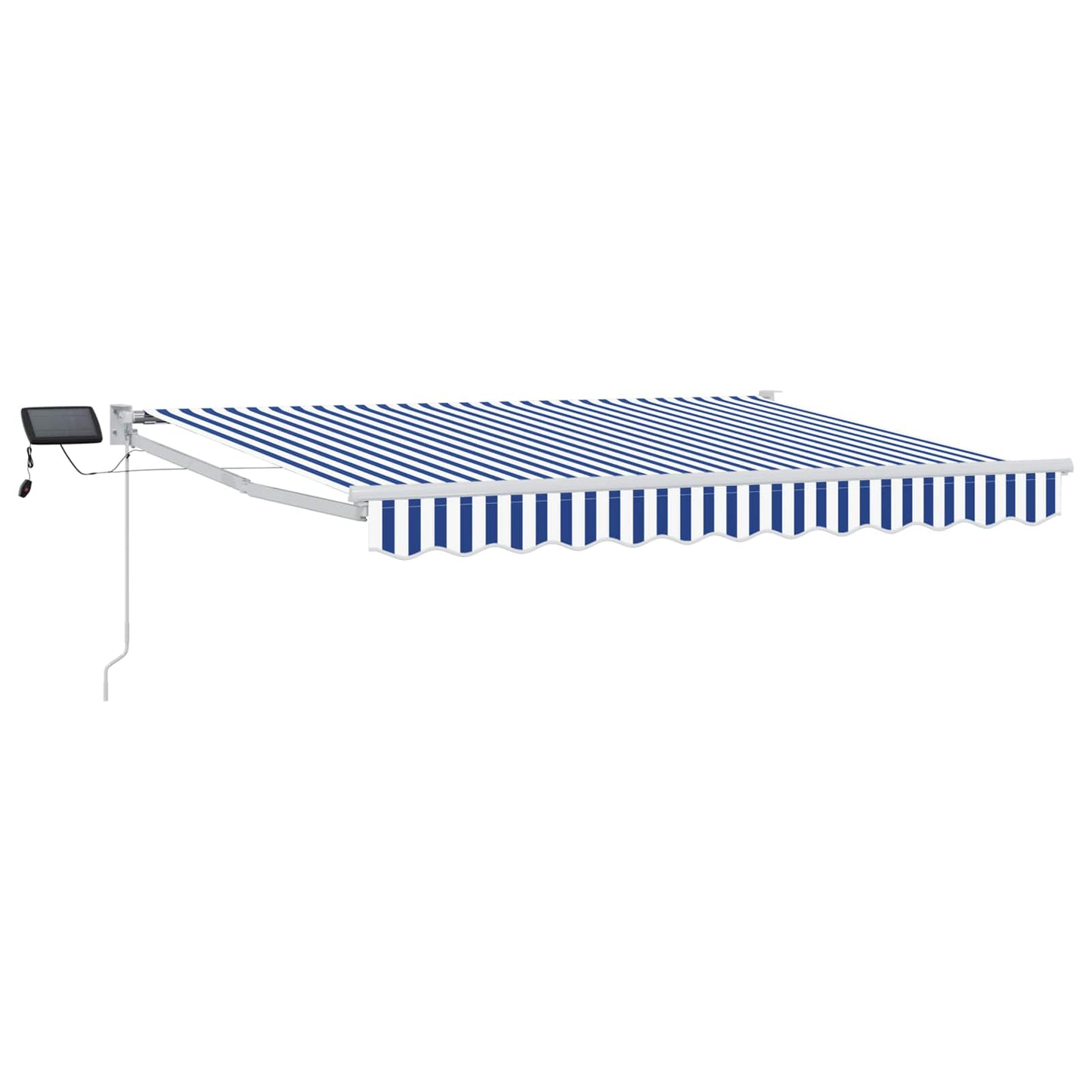 Manual Retractable Awning with LEDs Blue and White 3 x 2.5 m