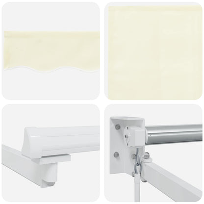 Manual Retractable Awning with LEDs Cream and White 3 x 2.5 m