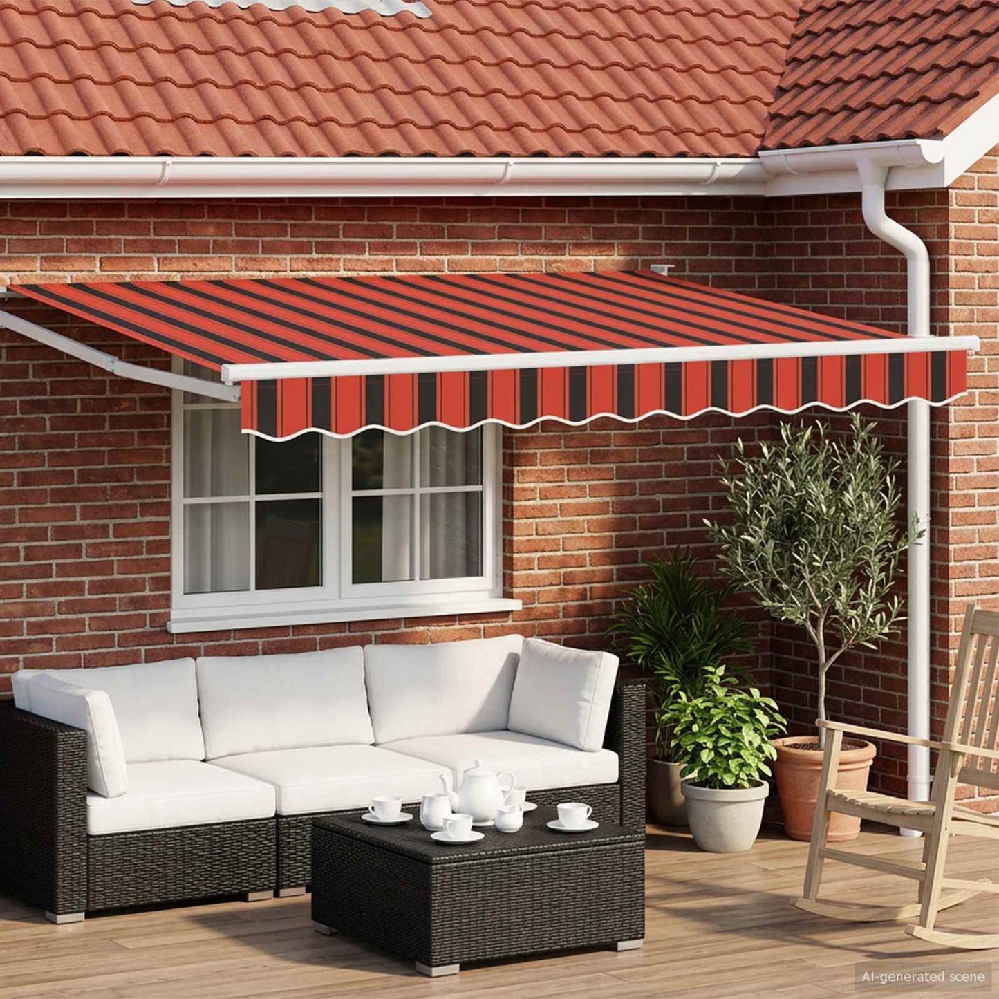Manual Retractable Awning with LEDs 3 x 2.5 m