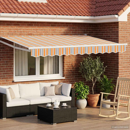 Manual Retractable Awning with LEDs 3 x 2.5 m