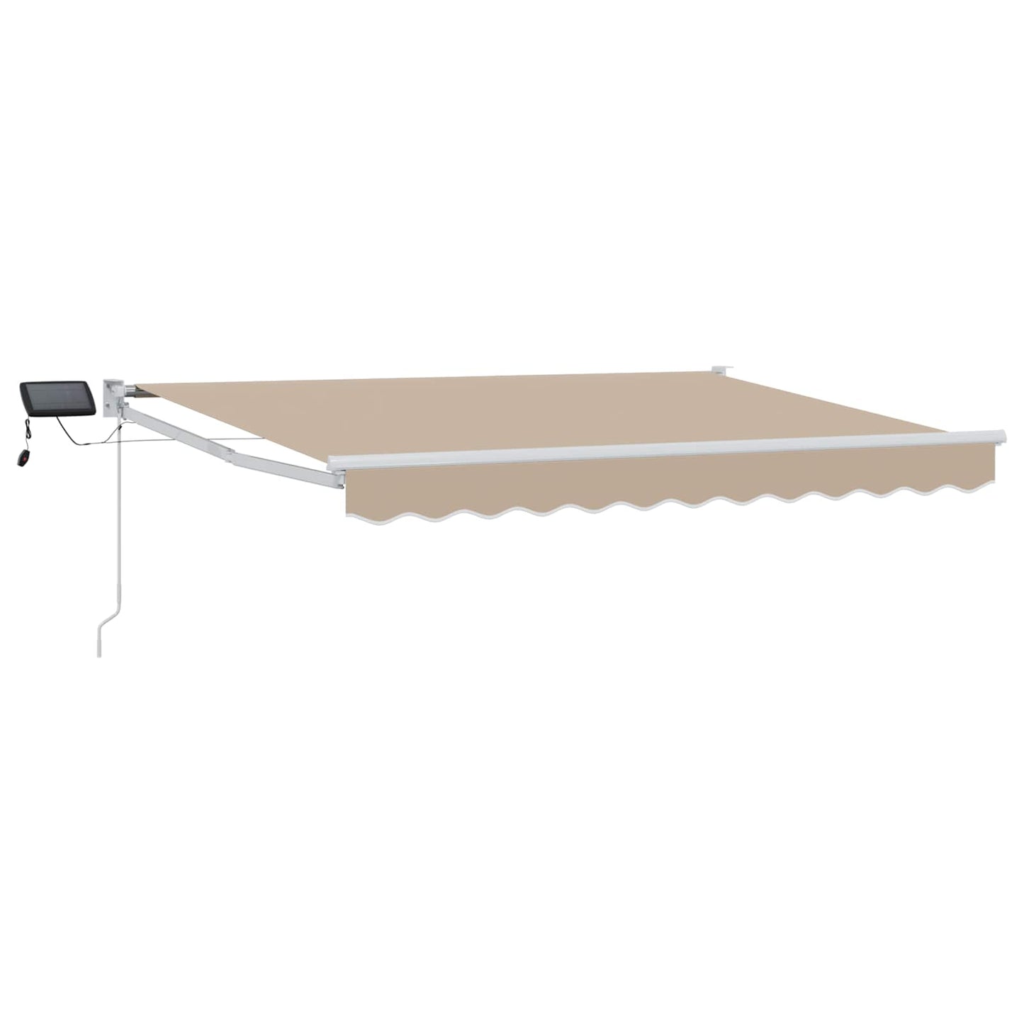 Manual Retractable Awning with LEDs Beige and White 3 x 2.5 m