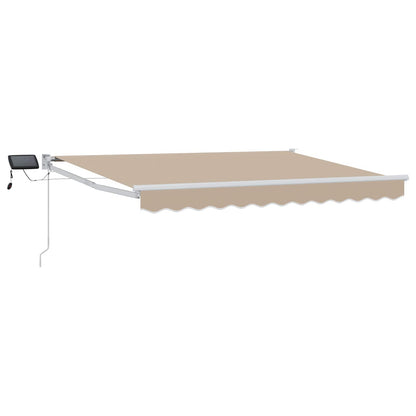 Manual Retractable Awning with LEDs Beige and White 3 x 2.5 m