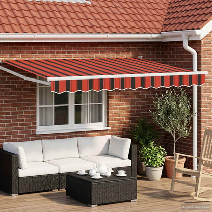 Manual Retractable Awning with LEDs 3.5 x 2.5 m