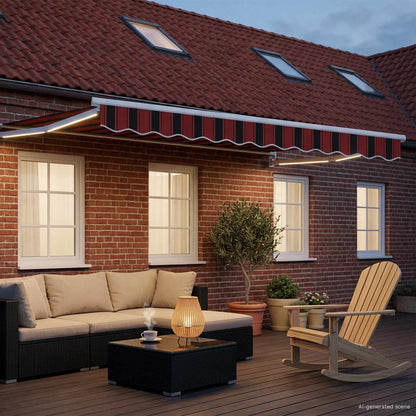 Manual Retractable Awning with LEDs 3.5 x 2.5 m