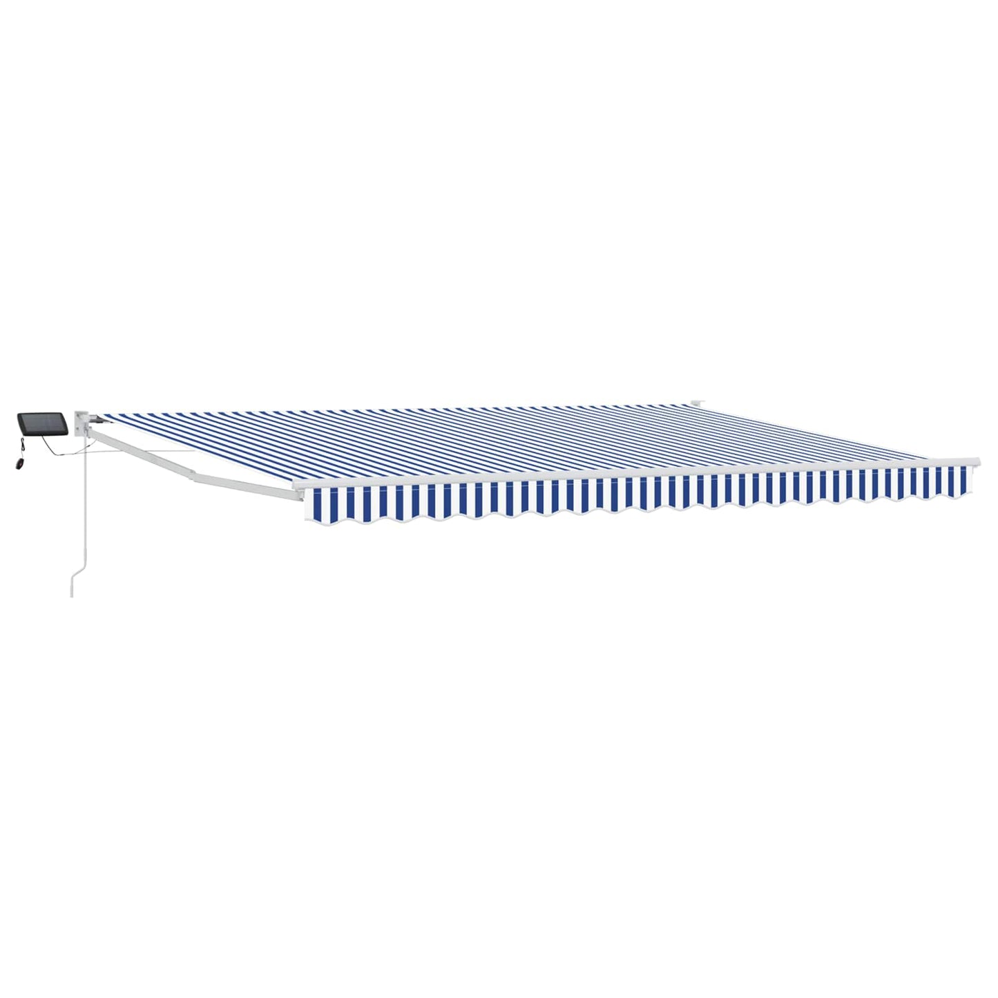 Manual Retractable Awning with LEDs Blue and White 4 x 3 m