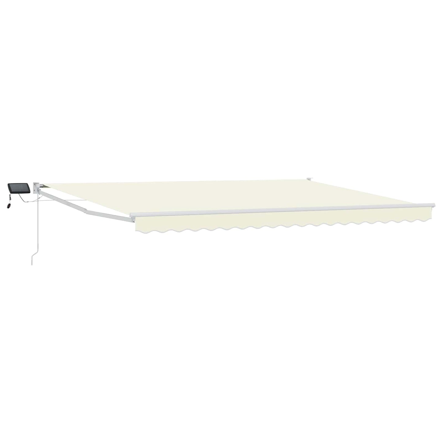 Manual Retractable Awning with LEDs Cream and White 4 x 3 m