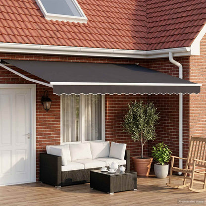 Manual Retractable Awning with LEDs 4 x 3 m