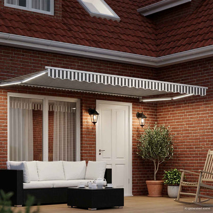 Manual Retractable Awning with LEDs 4 x 3 m