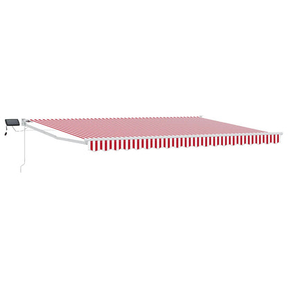 Manual Retractable Awning with LEDs Red and White 4 x 3 m