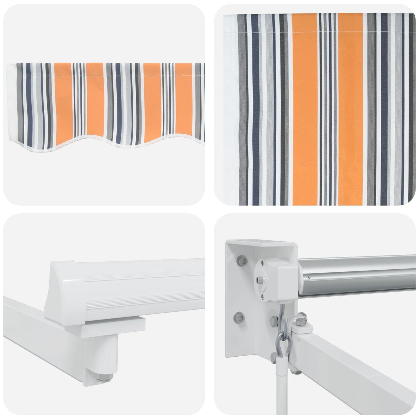 Manual Retractable Awning with LEDs 4 x 3 m