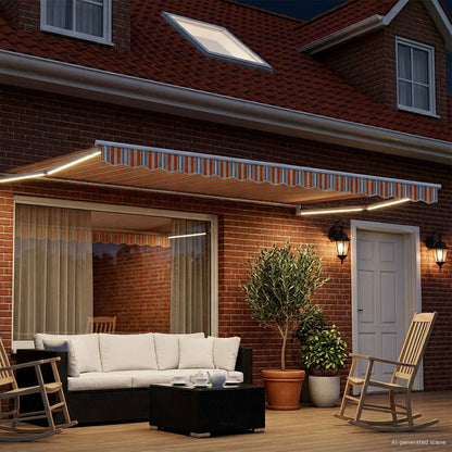 Manual Retractable Awning with LEDs 4 x 3 m