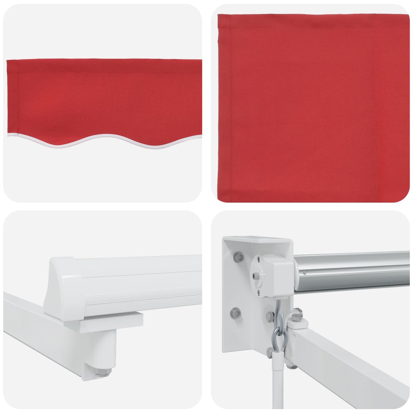 Manual Retractable Awning with LEDs Red and White 4 x 3 m
