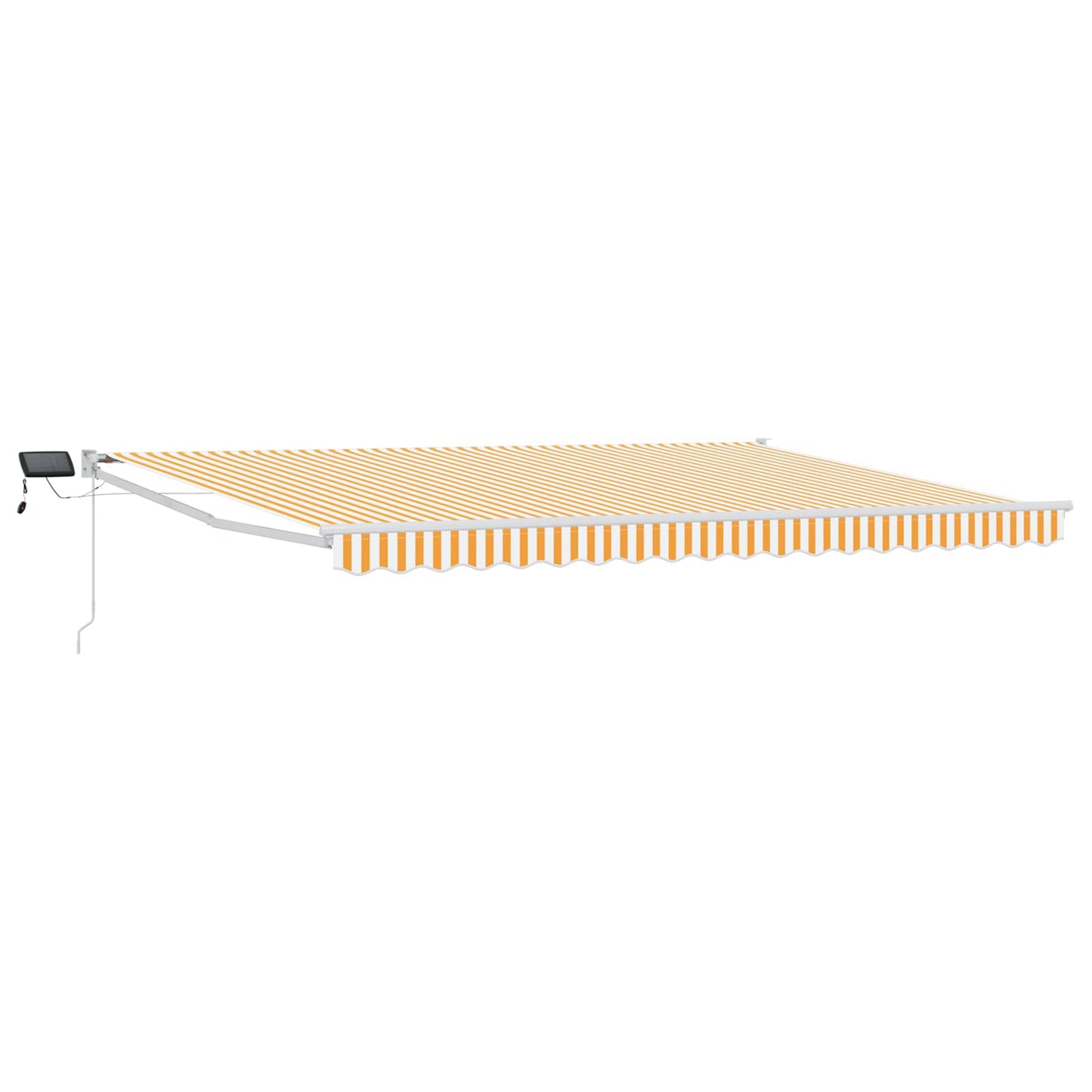 Manual Retractable Awning with LEDs Orange and White 4.5 x 3 m