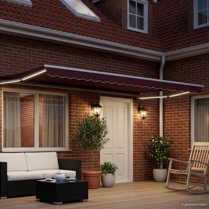 Manual Retractable Awning with LEDs 4.5 x 3 m