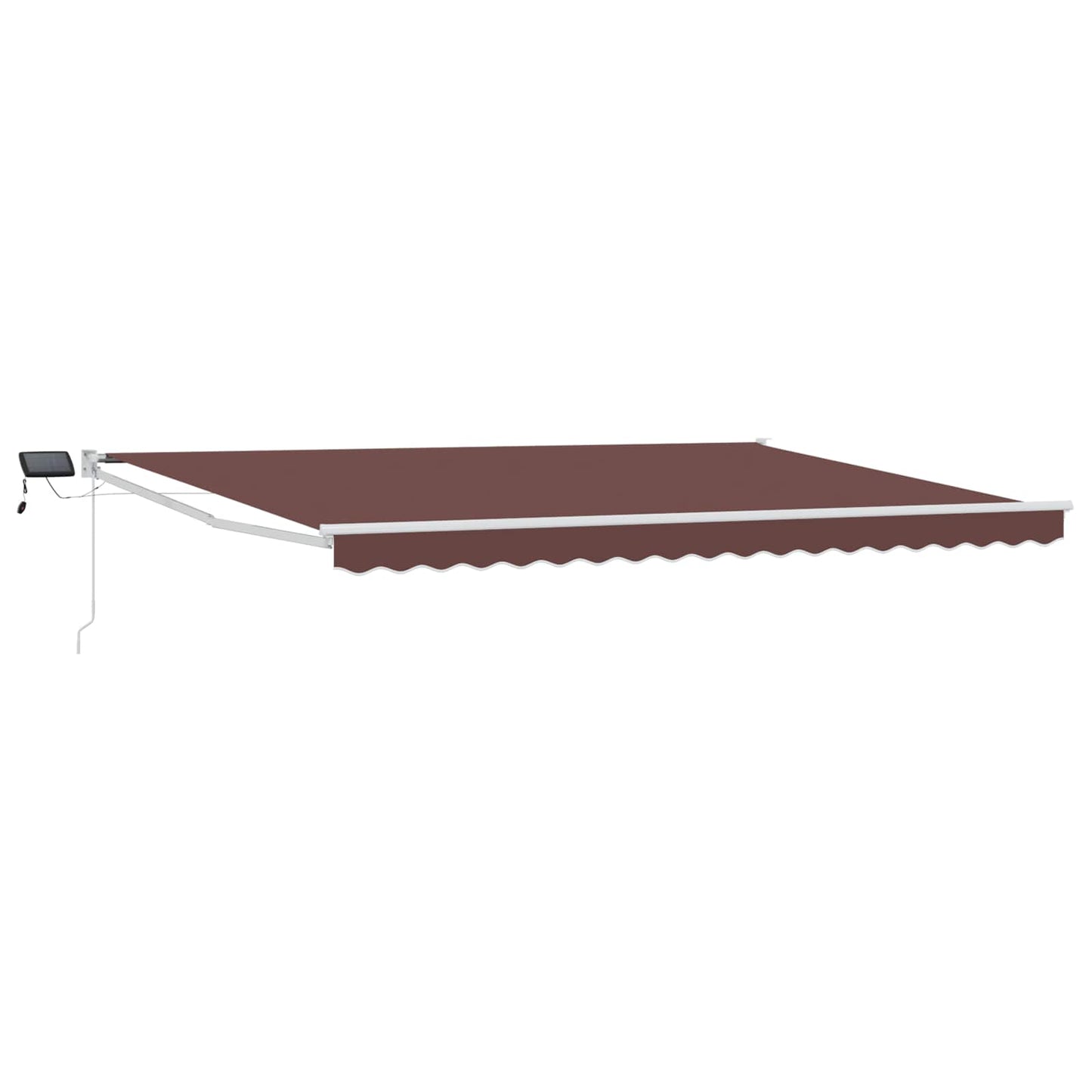 Manual Retractable Awning with LEDs Brown and White 4.5 x 3 m